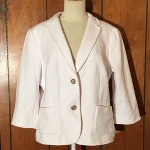Talbots White Textured Blazer Sz 16